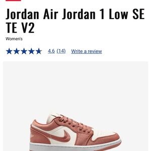 Jordan Air Jordan 1 Low SE TE V2 in Cream and Dusty Rose